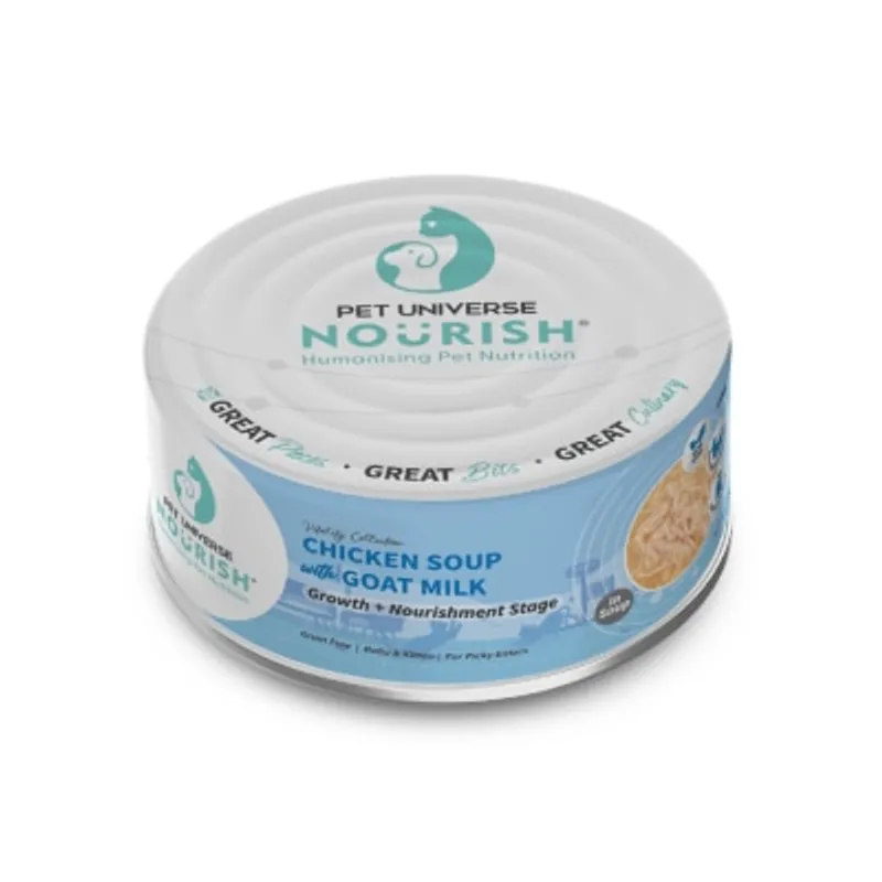 PETUNIVERSENOURISH 活力 羊奶+雞湯（湯）-成長+滋養階段 幼貓 (70g) 貓罐頭 080510