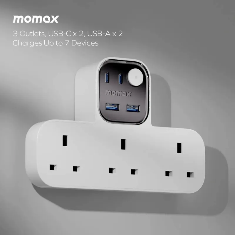 Momax 1-Charge Work Flow USB + 3口T型插座 US19
