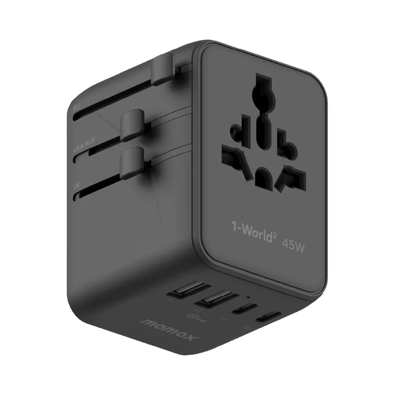 momax 1-World²  45W 五接口雙 AC 旅行充電插座 黑色 UA31UKD
