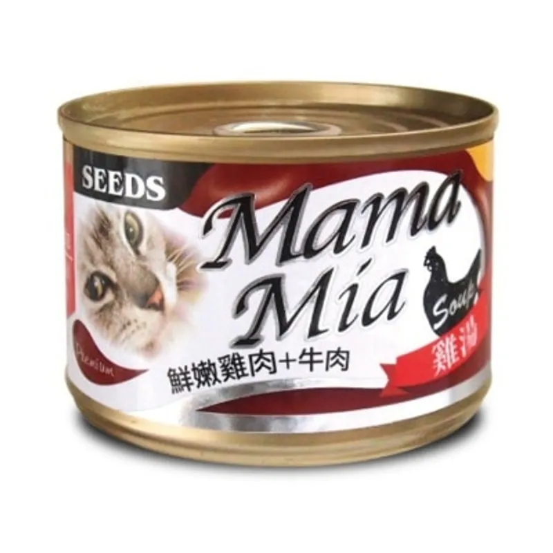 種子 [Mama Mia] 雞肉+牛肉+牛磺酸 (170g) 貓罐頭 827399