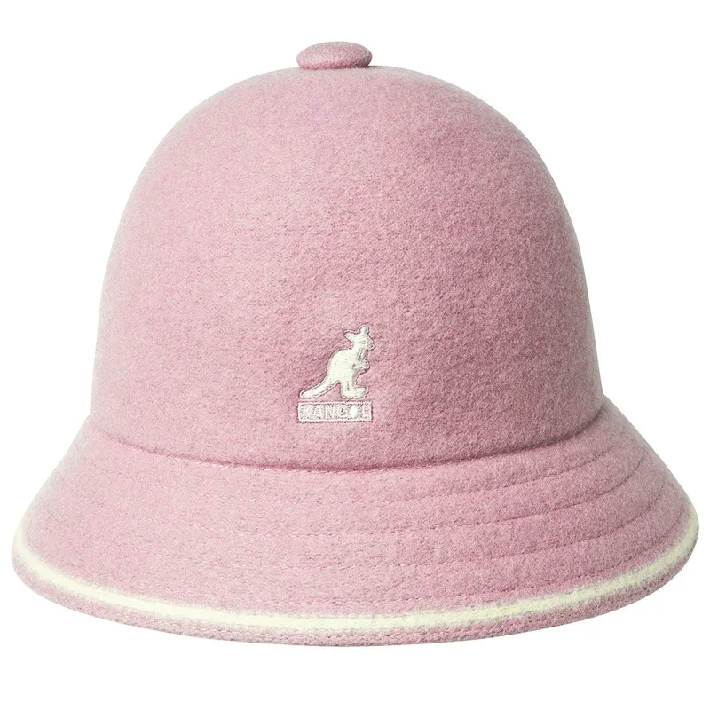 KANGOL 袋鼠logo羊毛水桶帽-粉色