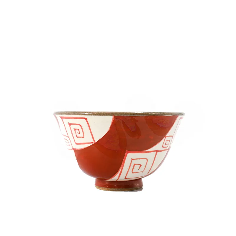 日本陶瓷碗-红色回纹