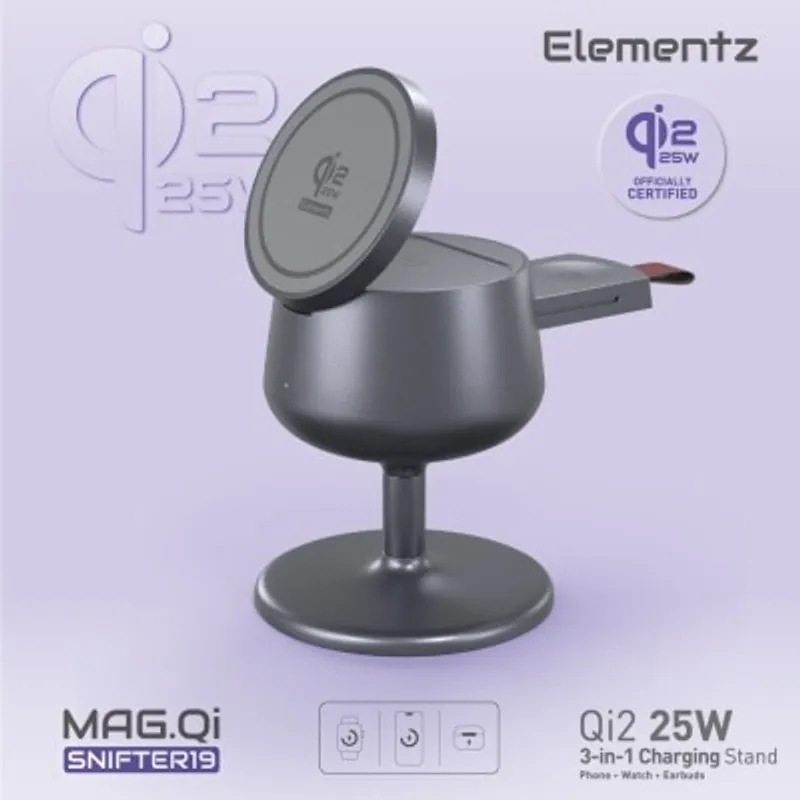 Elementz Mag Qi Snifter19 25w 三合一酒杯造型折疊無線磁吸充電座