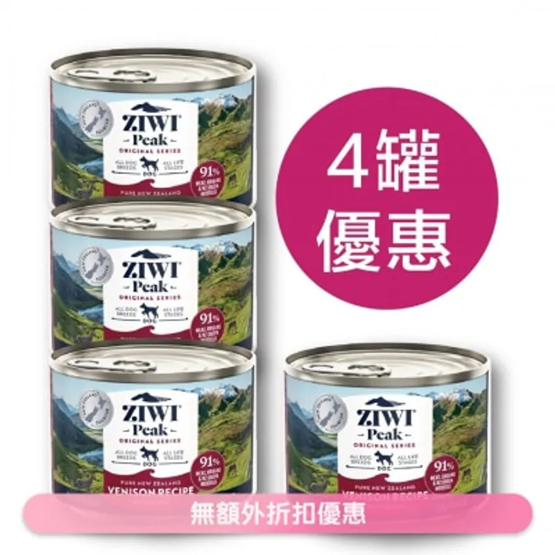 ZIWI [4罐裝] 鮮肉狗罐頭 - 鹿肉配方 (170g/6oz x4) - Ziwipeak
