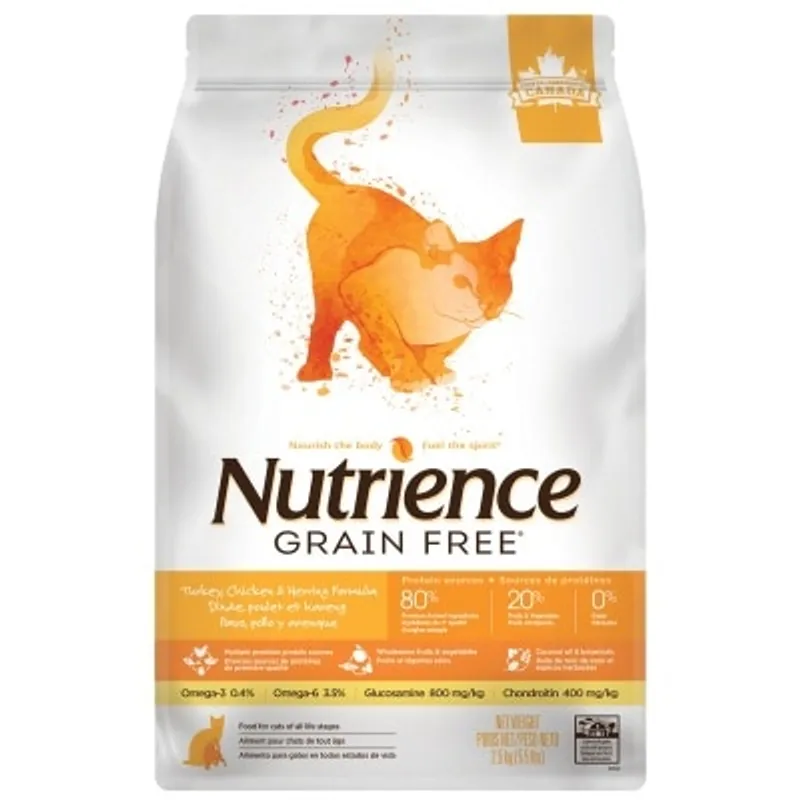 Nutrience 天然無穀物火雞+雞+鯡魚全貓配方 - 2.5 kg [C2541] (白底橙)