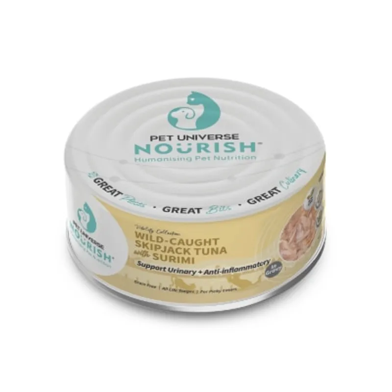 PETUNIVERSENOURISH 活力 鰹魚+魚肉漿 （肉汁）貓罐 - 打炎尿道配方 (70g) 080695