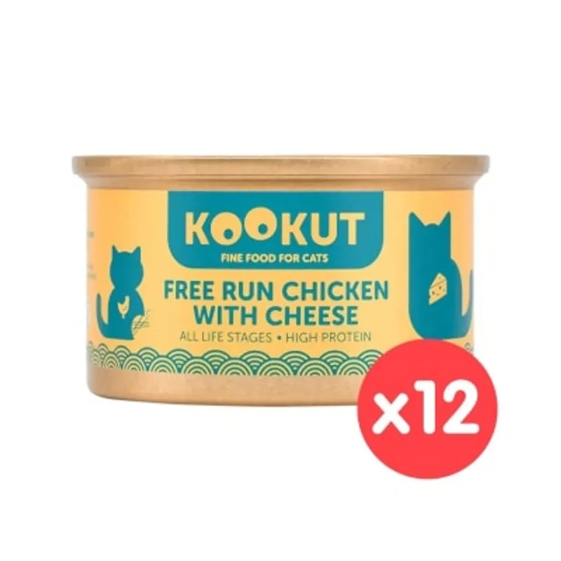 KOOKUT [12罐裝] 放養雞芝士 (70g x12) 貓罐頭 002818