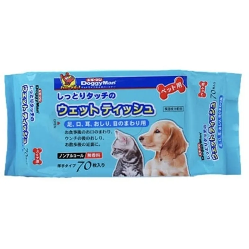 DOGGYMAN 除臭 寵物濕紙巾 70片 - DoggyMan