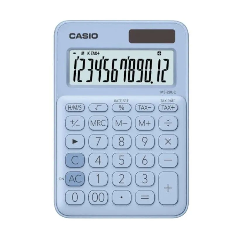 CASIO 迷你桌上型計算機(淺藍色) MS20UC/LB