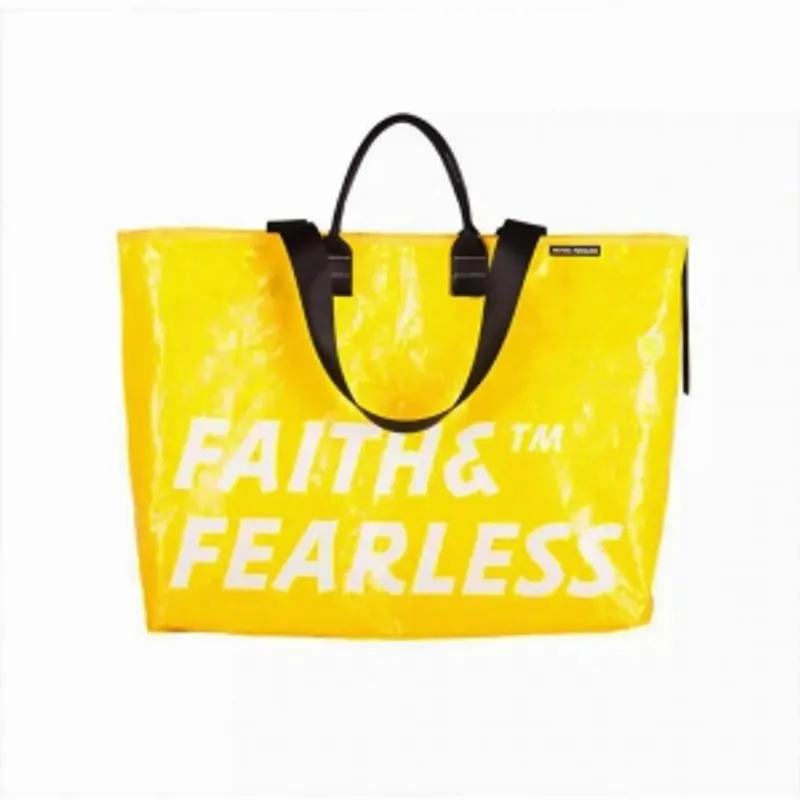 FAITH & FEARLESS-大容量單肩編織 POP 包 黃色  L50*H40*W15cm