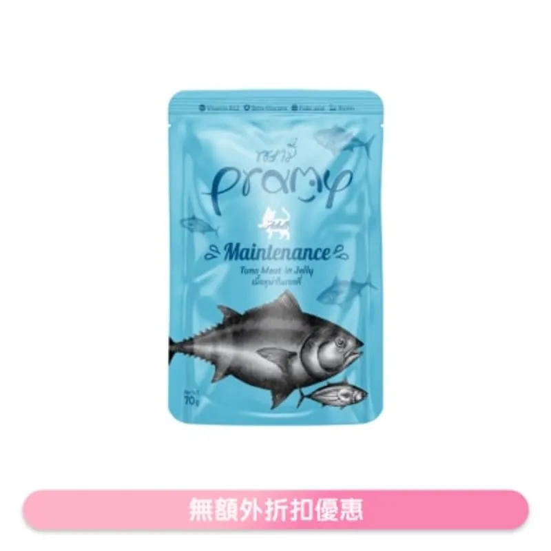 PRAMY 高級白肉吞拿魚 成貓 啫喱功能性濕包 - 健康維護 (70g) 044263