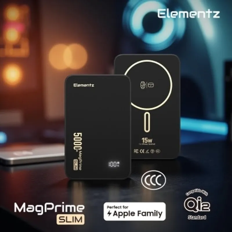Elementz [CCC QR Code][CCC 3C Cert.] MagPrime Slim S5 5000mAh 超薄磁吸無線充行動電源