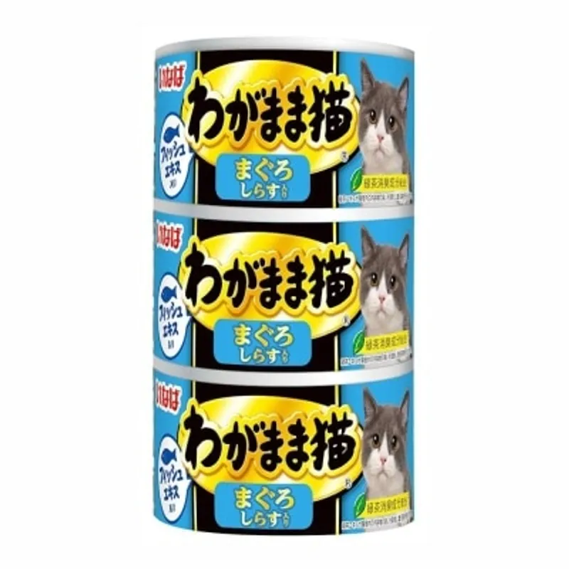 INABA <高竇貓湯罐系列> 吞拿魚+白飯魚味 (140gx3) 貓罐頭 701566