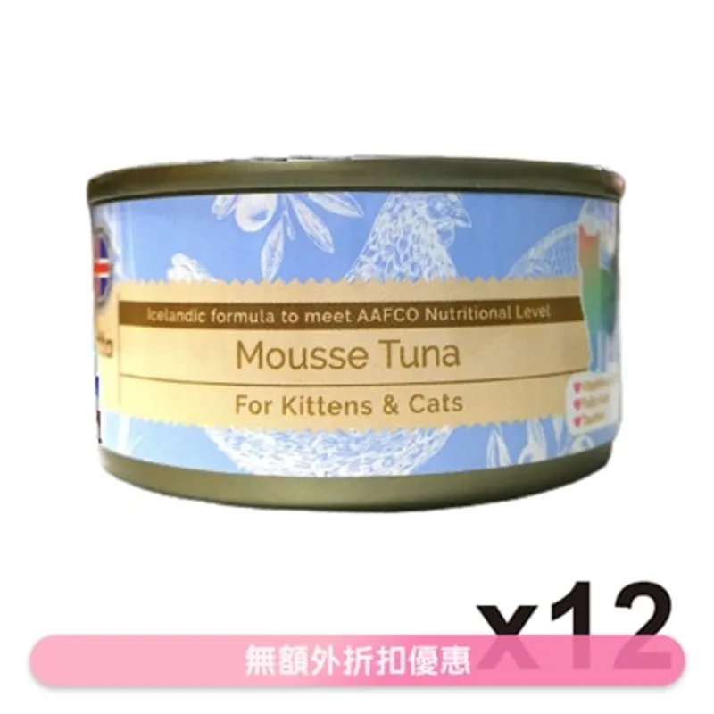 ASTKATTA 全天然純吞拿魚慕絲 幼貓,成貓主食罐頭 (80gx12) Astkatta