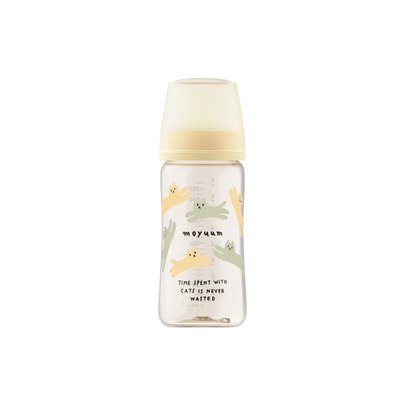 Moyuum - PPSU 宽口防涨气奶瓶270ml（黄猫）