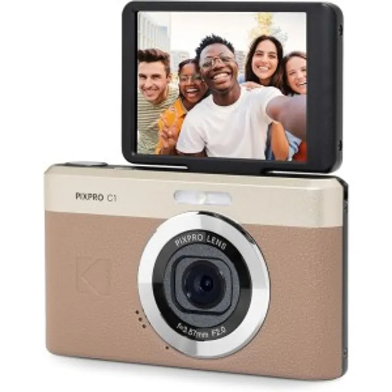Kodak PIXPRO C1 可翻轉螢幕隨身型數位相機 (棕色)