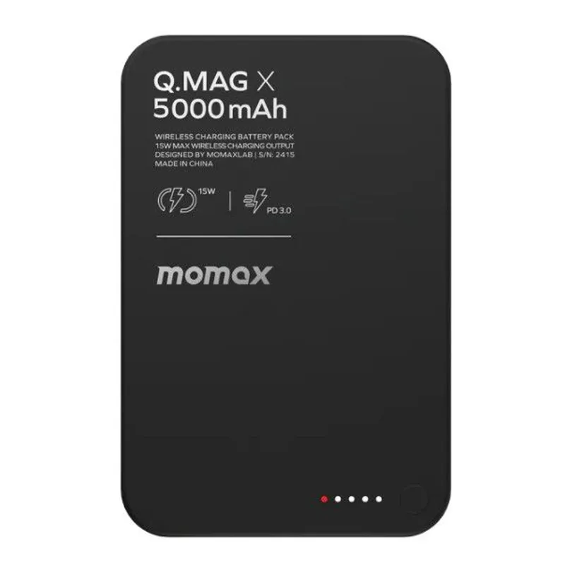 MOMAX 5000mAh超薄磁吸移動電源-第二代(黑色) IP116AD