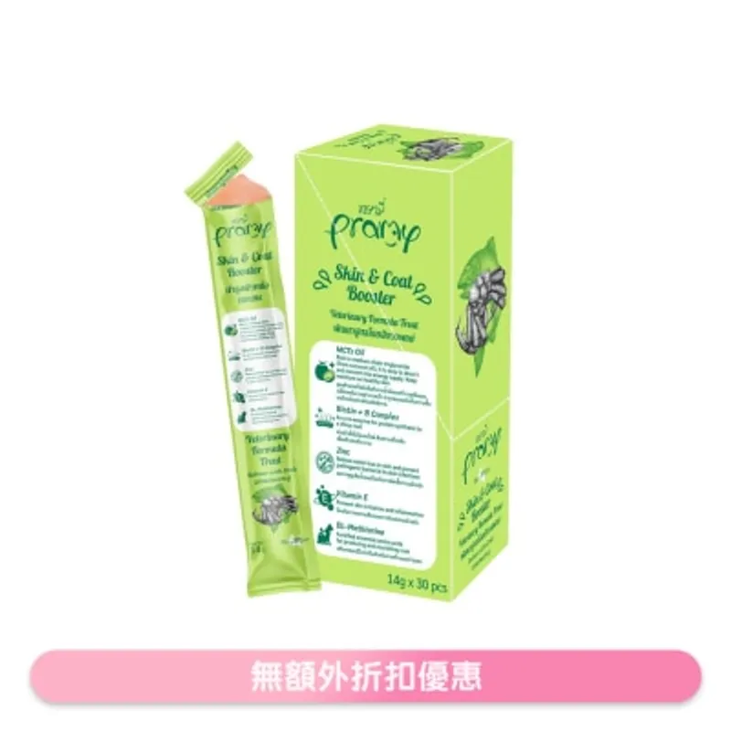 PRAMY 營養肉泥唧唧醬 三文魚蟹肉 皮膚毛髮保健(椰子油) 14gx30 貓小食 044604