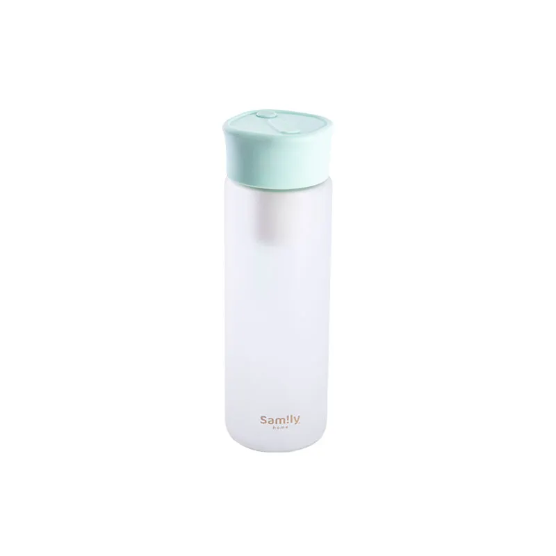 Samily 450ml 硅胶丝感涂层玻璃泡茶杯 - 粉绿