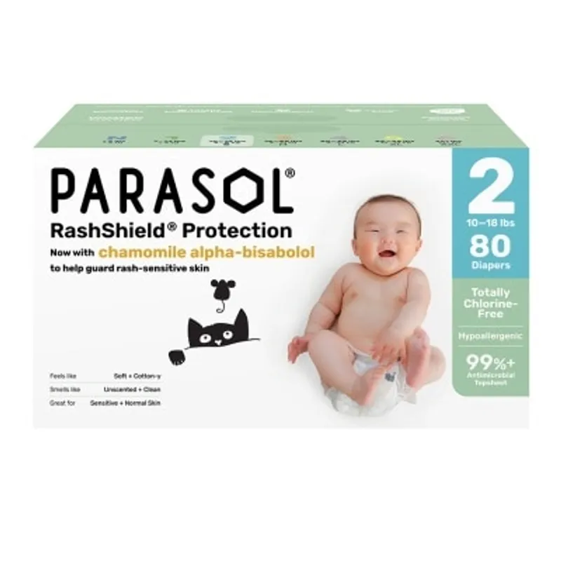 PARASOL 美國 Clear+Dry™ 超透氣水凝尿片 (2號/細碼, 80片)