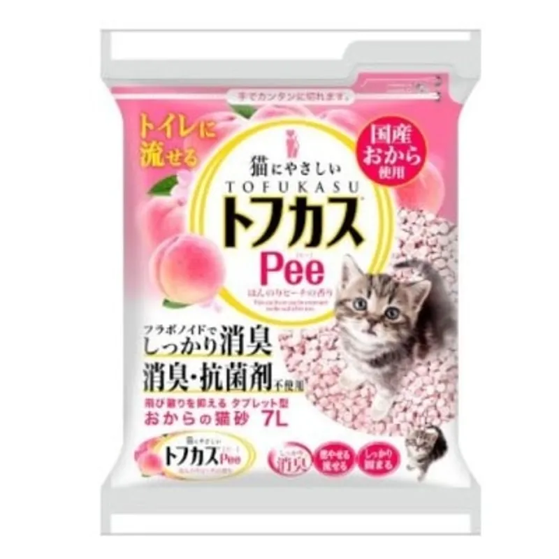 Tofukasu W之爽快 爽快桃味豆腐渣貓砂 7L (粉紅)