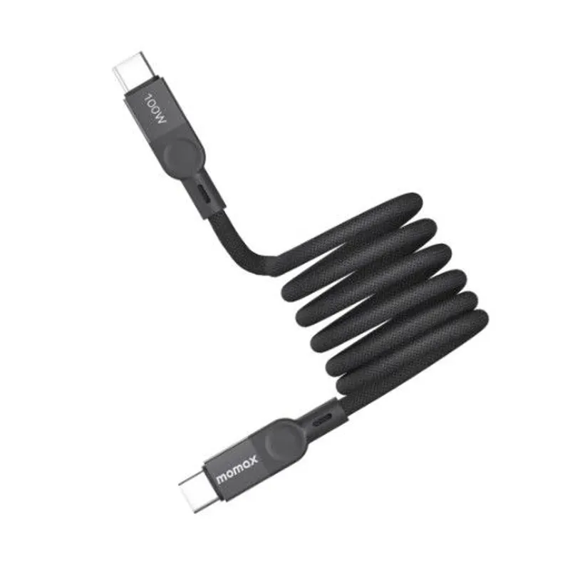 MOMAX USB-C to USB-C磁吸連接線100W USB2.0(1m)(黑色) DC35D