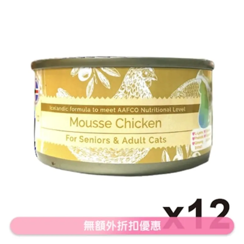 ASTKATTA 全天然純雞肉慕絲 老貓,成貓主食罐頭 (80gx12) Astkatta