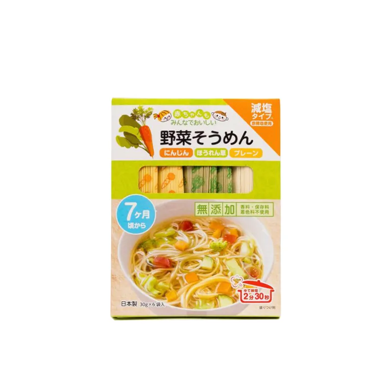 和寓良品减盐素面 (原味、红萝卜、菠菜 30克 X 6)