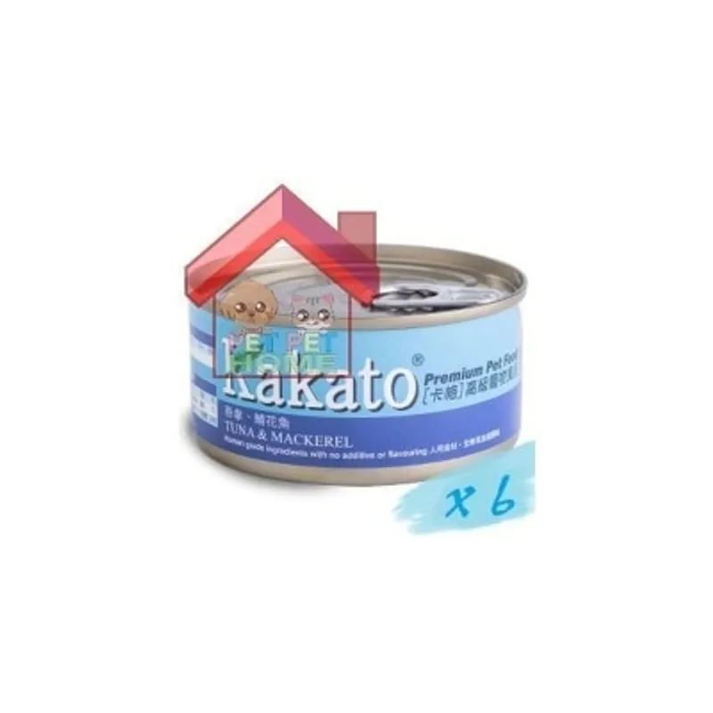 Kakato 吞拿+鯖花魚 貓犬用罐頭 70G * 6罐 (715)