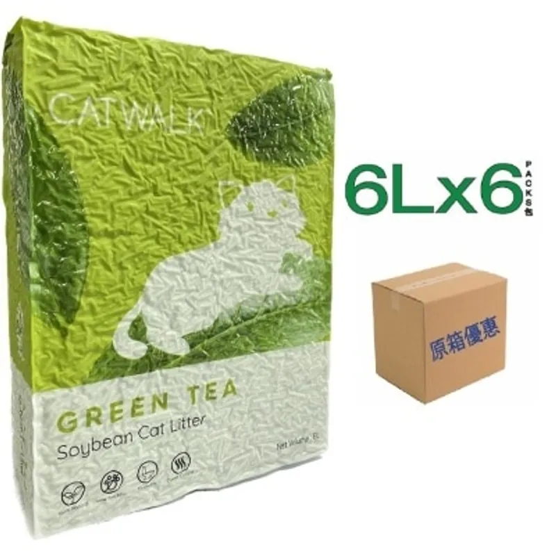 CATWALK 原箱綠茶豆腐貓砂 (6Lx6包)- Catwalk