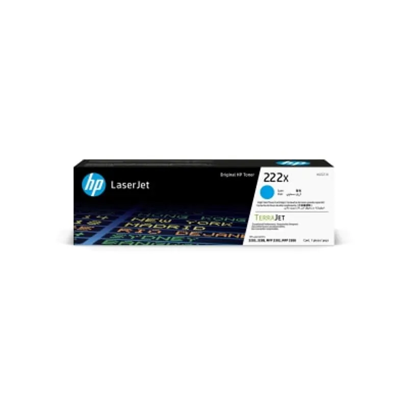 HP 惠普 222X高打印量青色原廠LaserJet碳粉匣 (W2221X)