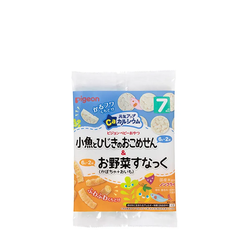 贝亲7个月起婴儿高钙(小鱼/羊栖菜米饼+南瓜/蕃薯条)