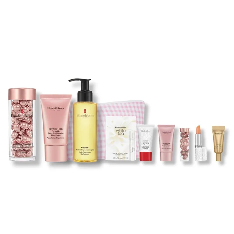 ELIZABETH ARDEN A醇HPR抗皱胶囊60粒+卸妆洁面套装