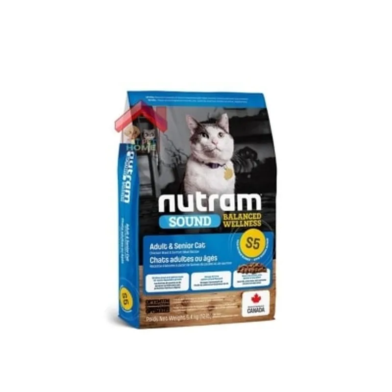 nutram 紐頓 雞肉、三文魚配方 成貓糧 5.4kg (S5) [NT-S5-5K]