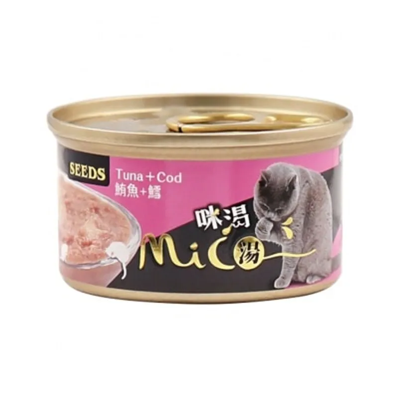種子 Mico機能湯罐 鮪魚+鱈魚貓罐頭(85g) 829775