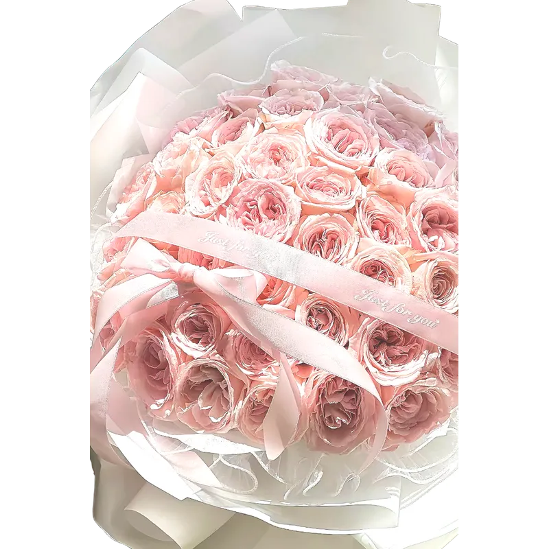 圓形純玫瑰花束