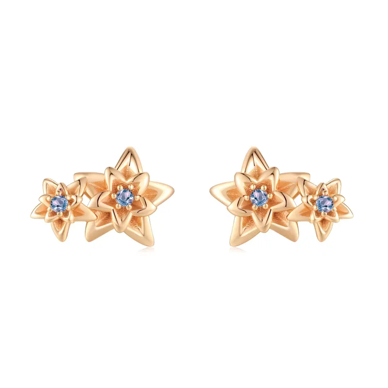 POINSETTIA｜Gold Flower Stud Earrings