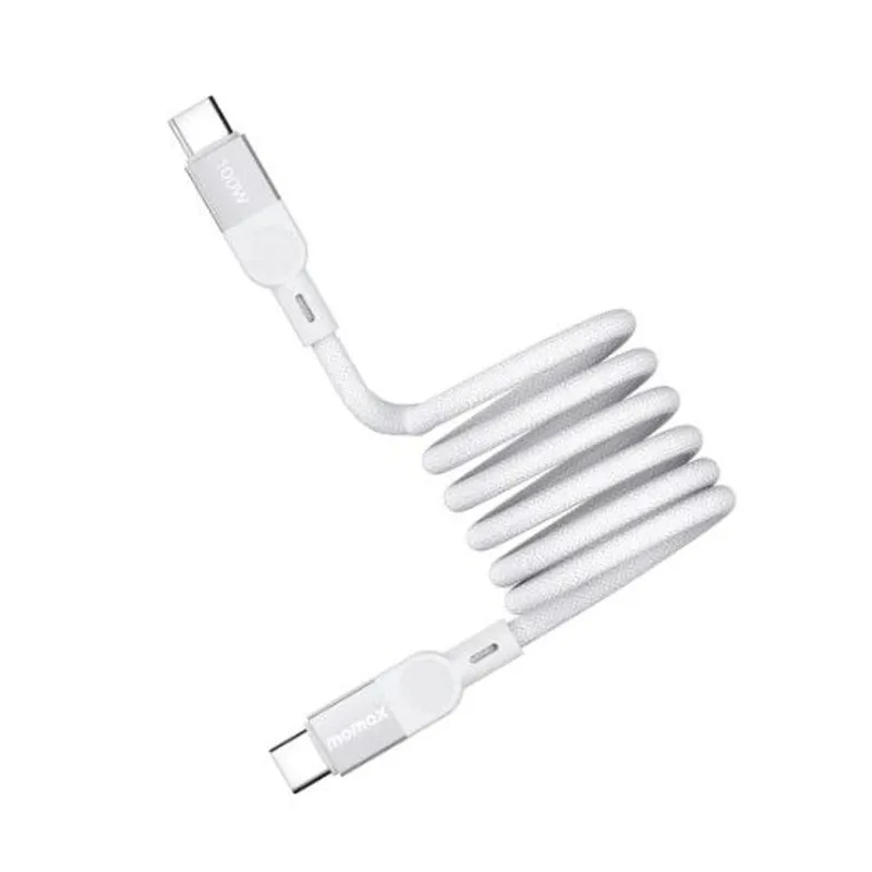 MOMAX USB-C to USB-C磁吸連接線100W USB2.0(1m)(白色) DC35W