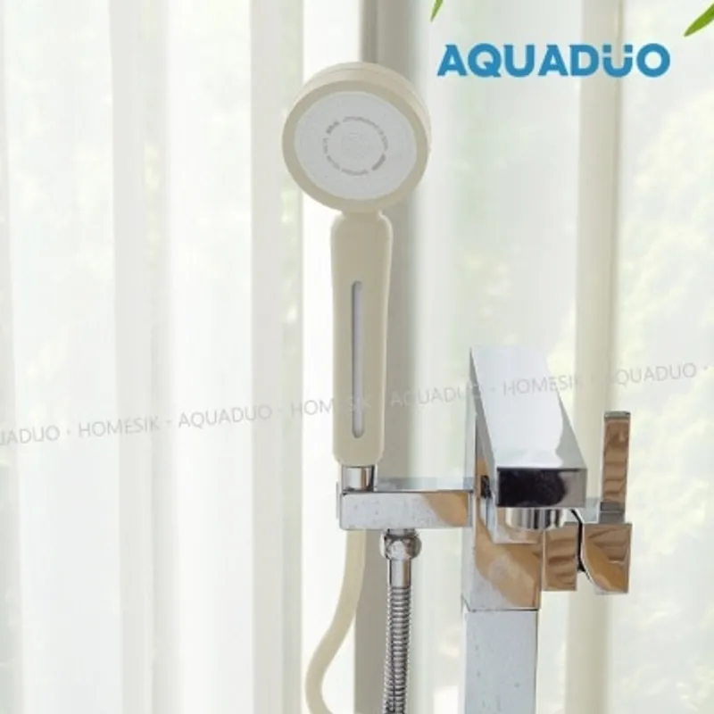 AQUADUO 花系奶油白 除氯增壓沐浴過濾花灑頭 (連濾芯) SF-S580-CRM(商家直送-5個工作天內送到府上;滿$500免運)
