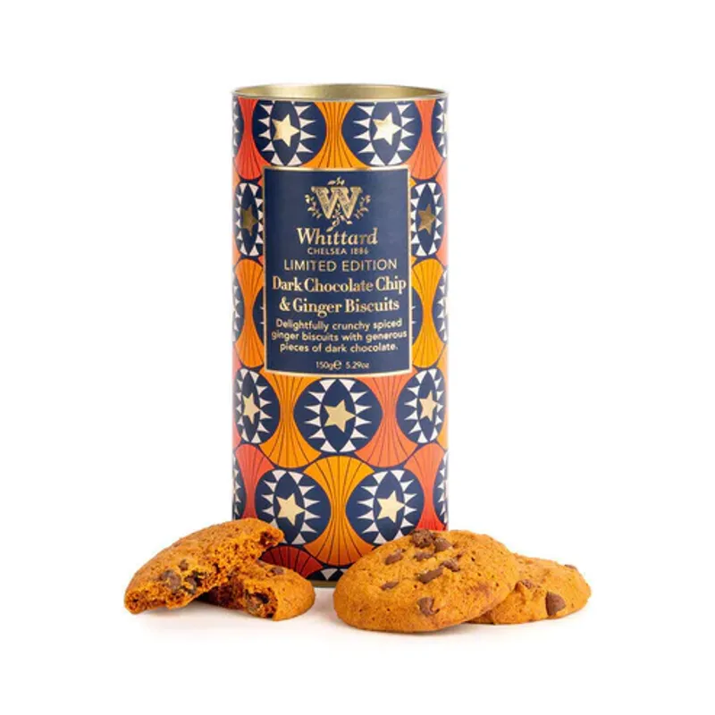 WHITTARD DARK CHOCOLATE CHIP & GINGER BISCUITS