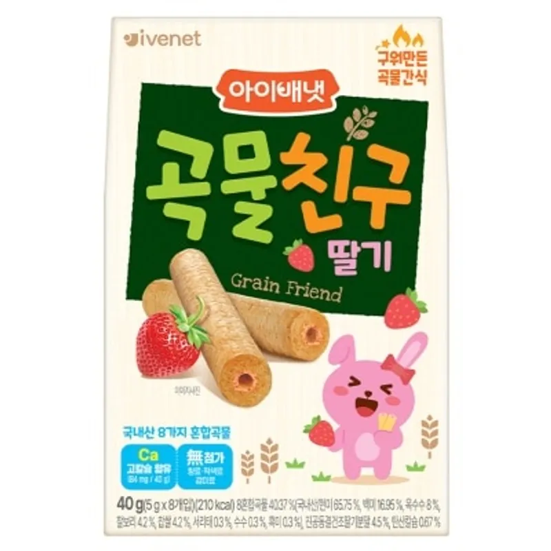 Ivenet 貝貝穀物手指餅(草莓味) 5克 x 8