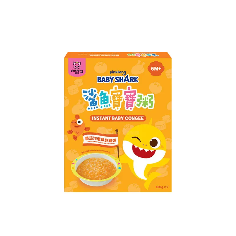 PINKFONG鲨鱼宝宝粥X KUOHEALTH蕃茄洋葱珠贝鸡粥(150克x2)