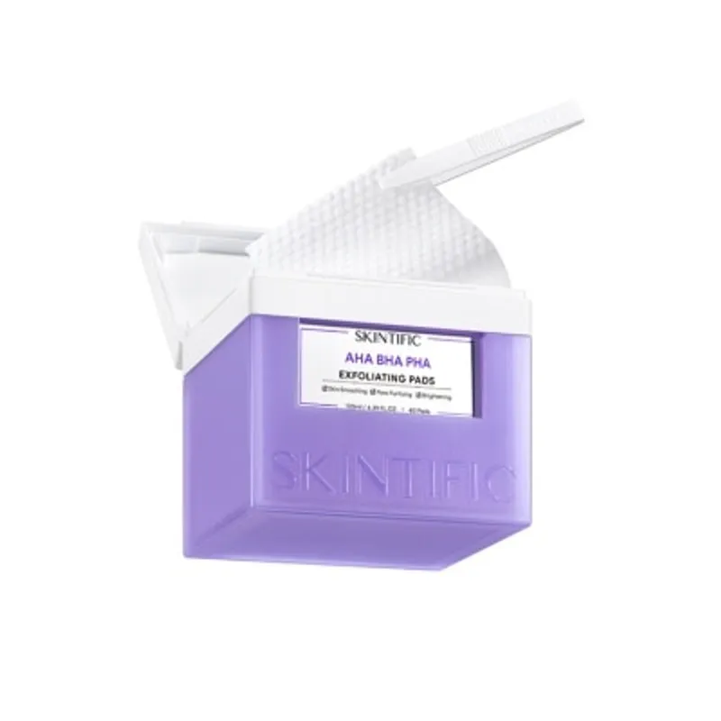 SKINTIFIC AHA BHA PHA去角質雙面爽膚棉片40片