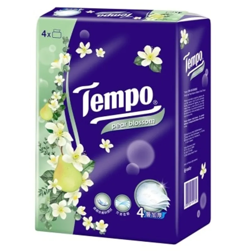 TEMPO得寶 四層水梨花味袋裝面紙4包裝