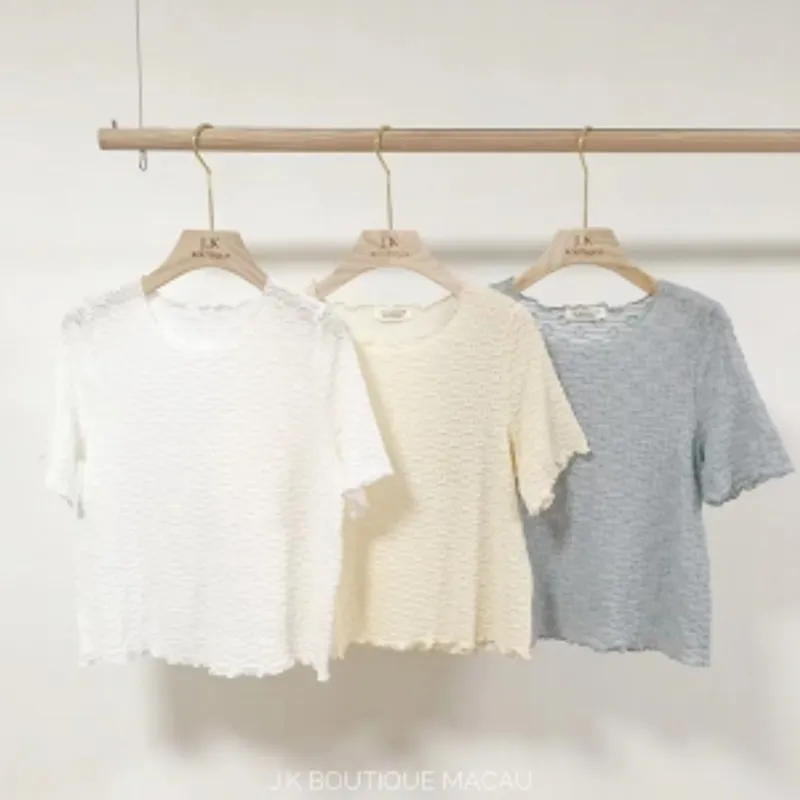 JK 鏤空通花Tee（白色）