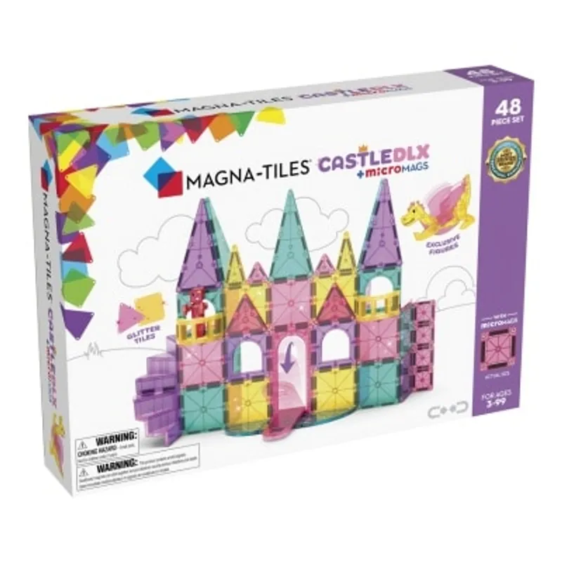 MAGNA-TILES 磁力片積木玩具 - 城堡 DLX 磁吸拼圖 + Micromags