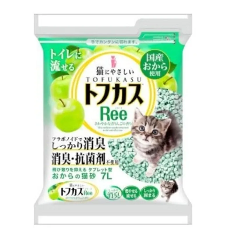 Tofukasu TofuKasu W之爽快 爽快蘋果味豆腐渣貓砂7L (綠)