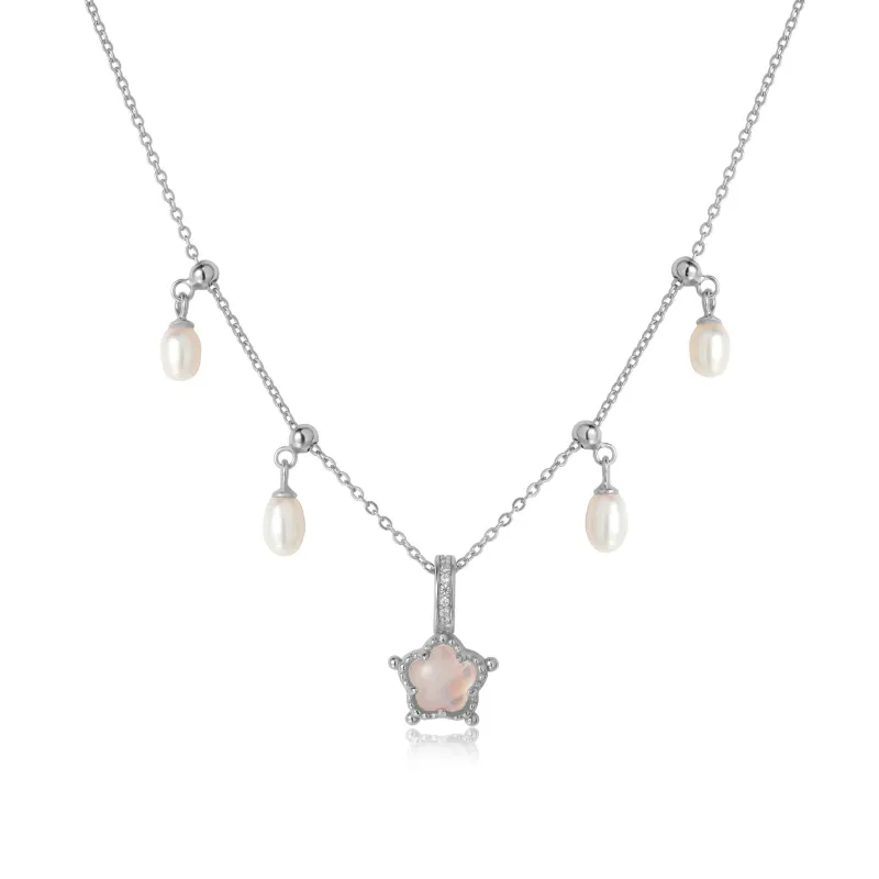 Bubble Flora Silver Necklace