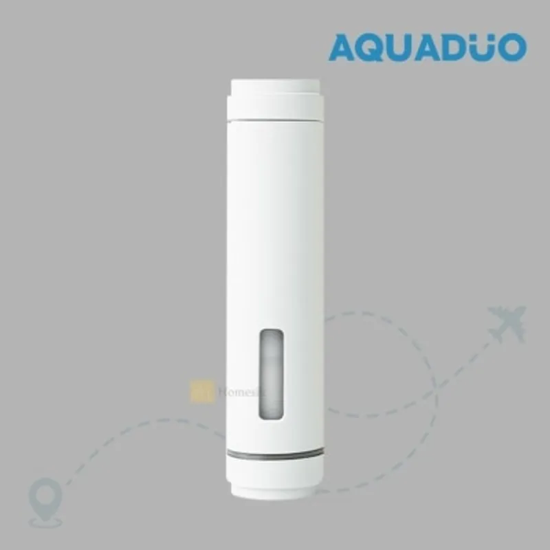 AQUADUO 白色 旅行用雙層過濾花灑棒 (連除雜質及維他命濾芯) TRA-WH (商家直送-5個工作天內送到府上；滿$500免運)