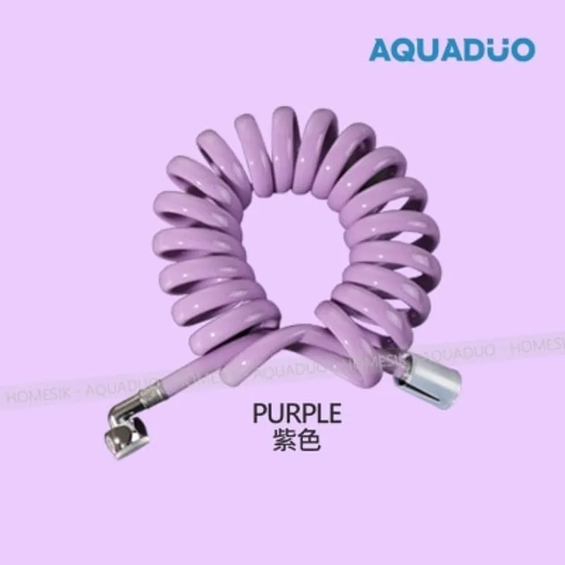AQUADUO 彈簧式防纏結沐浴花灑水喉 (3米)-紫色 SP-3M-PUR (商家直送-5個工作天內送到府上)